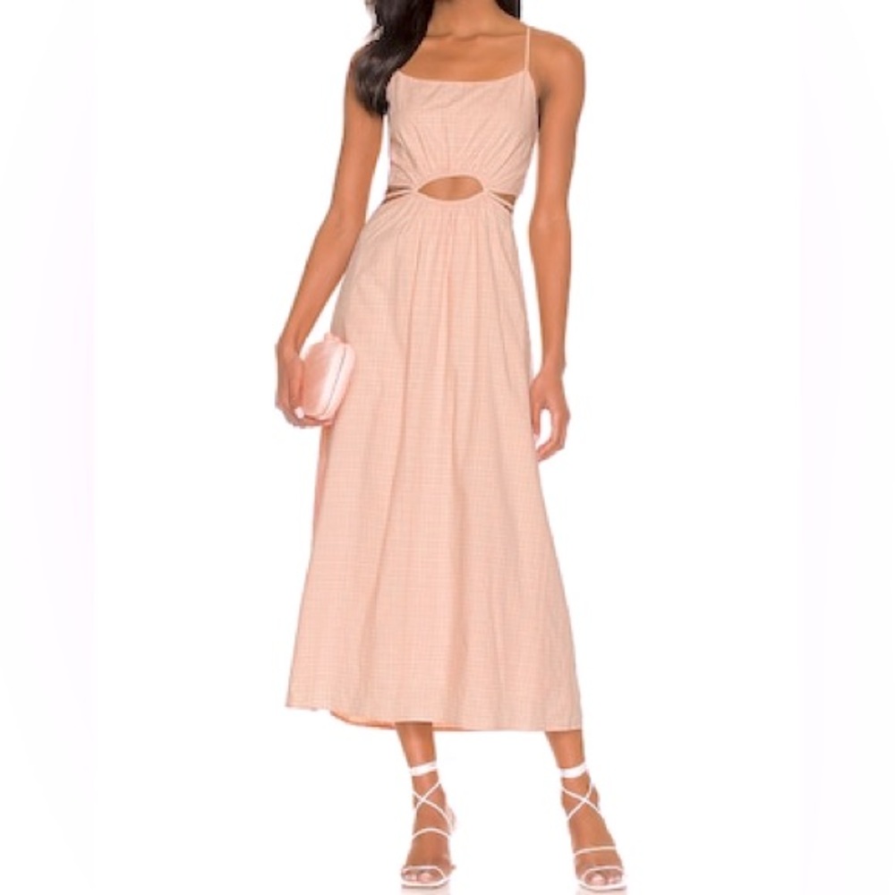 Line & Dot Harmony Dress in Peach & Pink Multi in small